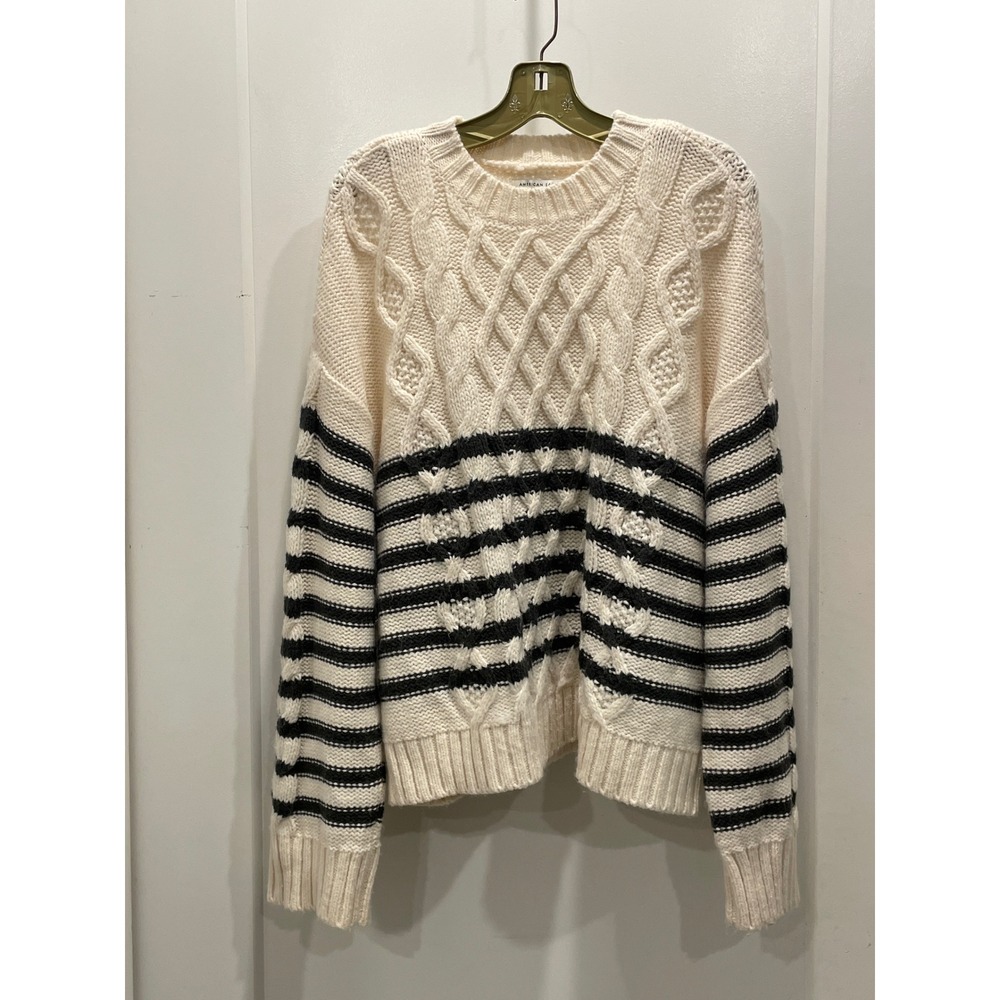 Fisherman Coastal Preppy Sweater Cable Knit Oversized Layering Classic Size XL